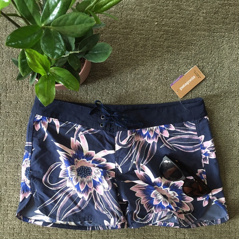 Patagonia Navy Floral Swim Shorts - Women's No Tags